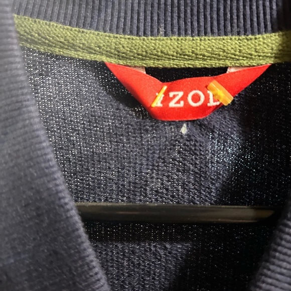 Izod Green and Blue Zip Up Sweater Sporty Design - Picture 9 of 9